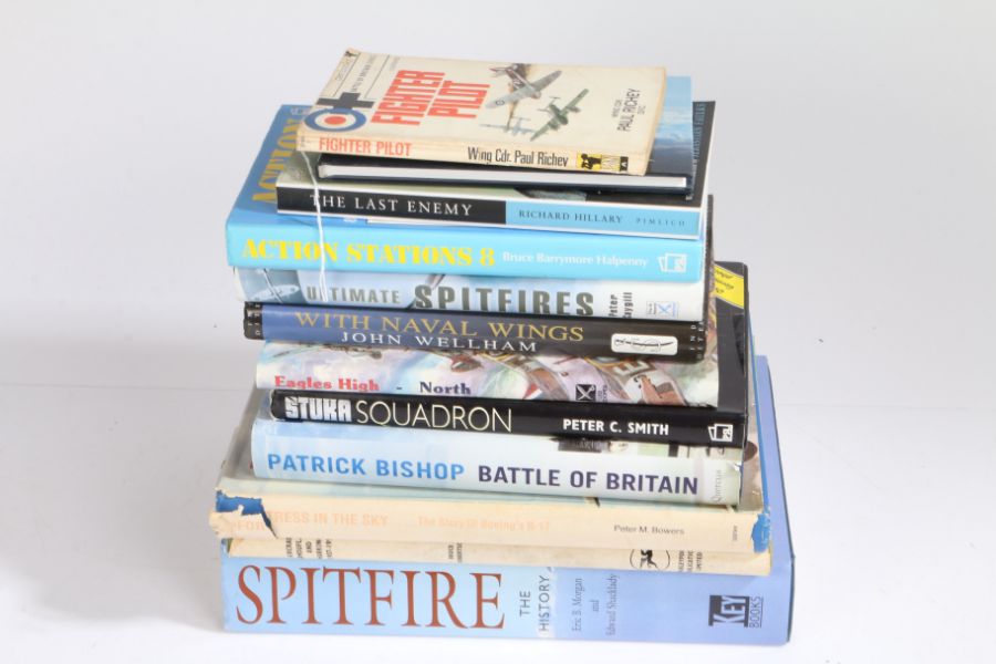 Selection of military aviation related books including, 'Spitfire, The History' by Eric B.
