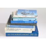 Selection of military aviation related books including, 'All the Worlds Aircraft' by Collins/