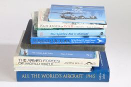 Selection of military aviation related books including, 'All the Worlds Aircraft' by Collins/