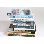 Selection of military aviation related books including, 'The Spitfire Story' by Alfred Price, '