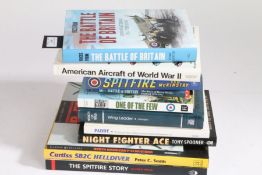 Selection of military aviation related books including, 'The Spitfire Story' by Alfred Price, '