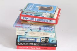 Selection of military aviation related books including, 'Axis Aircraft of World War II' by David