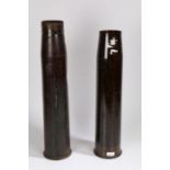 Two U.S 90mm M19B1 Anti Tank/Anti Aircraft shell cases, one dated 1956 to base, the other 1963,