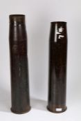 Two U.S 90mm M19B1 Anti Tank/Anti Aircraft shell cases, one dated 1956 to base, the other 1963,