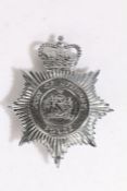 Queens crown Port of Liverpool Police helmet plate