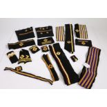 Collection of Shipping Line and Royal Fleet Auxiliary bullion sleeve insignia and epaulettes etc, (