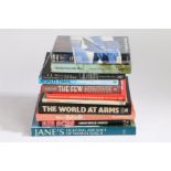 Selection of military aviation related books including, 'Janes Fighting Aircraft of WWII', 'Air