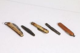 Collection of pocket knives, to include a Nowill, Sheffield, bone handled knife, a car and