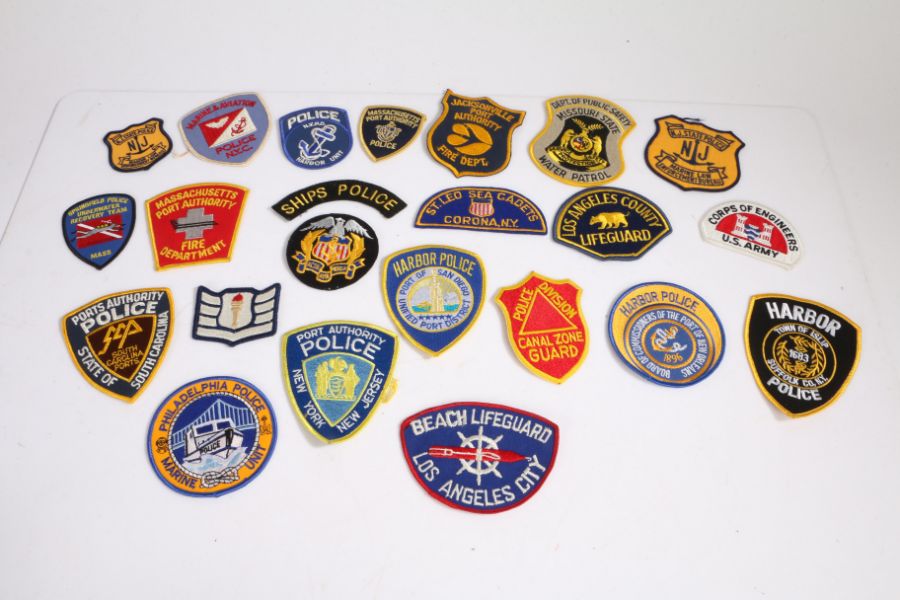 Collection of sleeve patches to the U.S. Port Authority, Maritime & Aviation Police, Harbor