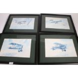 Four Ray Figg limited edition prints, Sopwith Pup 1917 (6/500), Fokker Endecker (7/500), Royal