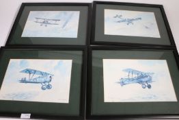 Four Ray Figg limited edition prints, Sopwith Pup 1917 (6/500), Fokker Endecker (7/500), Royal