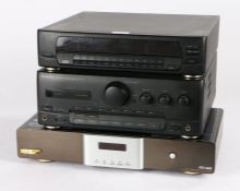 Kenwood A-45 Stereo integrated Amplifier together with a GE-450 Graphic equalizer and a Monster