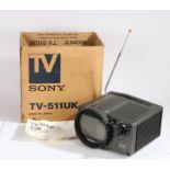 Sony portable TV-511UK television receiver, with operating instructions and orignial box