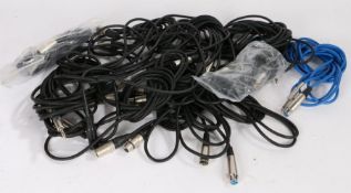 Cables, to include 9 XLR male to female patch cables, 3 TS male to XLR female cables and a TS male