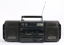 Samsung W-700L stereo radio cassette ghetto blaster, the twin cassette recorder boombox with super