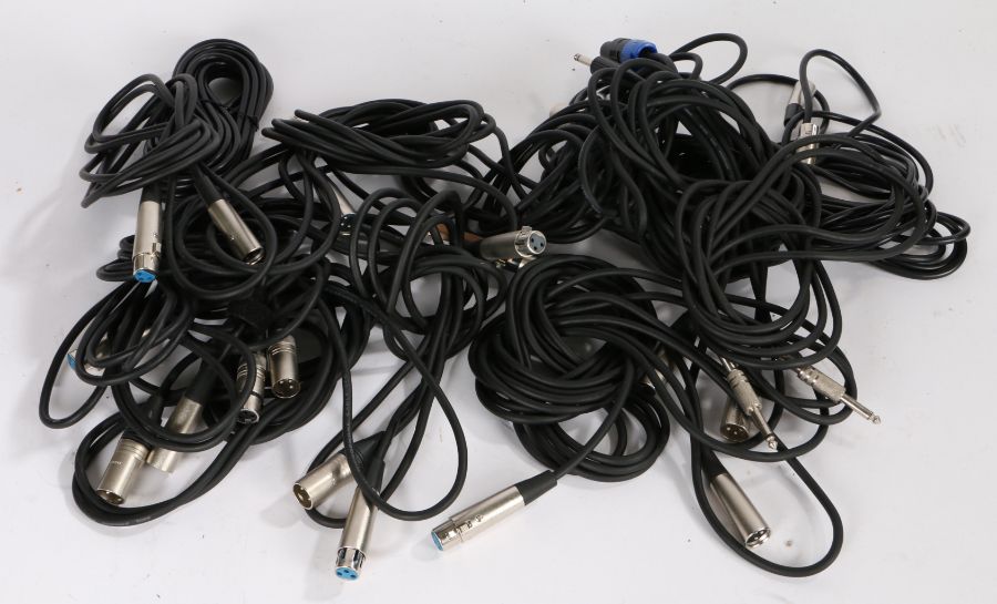 Cables, to include 10 XLR male to female patch cables together with 3 TS male to XLR female