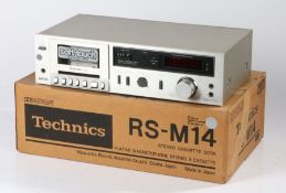 Techincs Stereo Cassette Deck RS-M14, Tape Recorder with Boxed, Serial number RH005368 with operatig