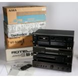 Rotel RA-930AX Amplifier together with a Sony FM/AM tuner, Technics SL-PG490 CD player and a Aiwa