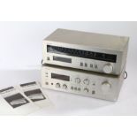 Technics stereo integrated DC Amplifier SU-V4 serial number AB0725B242 together with a Techincs FM/