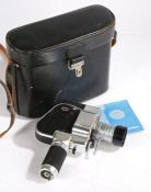 Gevaert Zoomex P.Angenieux K2 Vtge 8mm Movie Camera. With original leather box and instructions