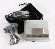 Aiwa Super linear bass AM-HX30 portable Mini Disc player with earphones,