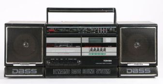 Toshiba RT-7057 radio cassette ghetto blaster with dynamic bass sound system, the cassette