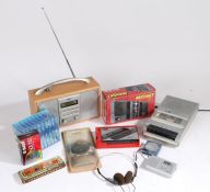Bush DAB portable radio together with a WHSmiths cassette recorder, Unisef personal radio cassette