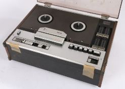 Philips N4414 reel to reel stereo recorder, with carry handle, serial number 078693