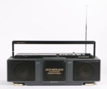 Hitachi  TRK-3D50E stereo radio cassette ghetto blaster, the twin cassette recorder boombox with