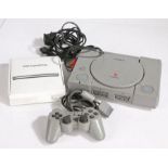 Playstation 1 PS1 model SCPH-9002 serial number B33773954 with TV, power lead and one controller