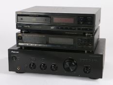 Pioneer A-10 intergrated Amplifier together with a JVC XL-E300 digital disc player and a JVC FX-