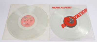 2 x Herb Alpert 12" Singles on Clear Vinyl. Rotation with clear pvc sleeve (AMSP 7500). Rise (AMS