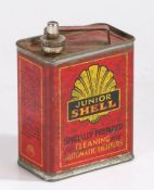 Junior Shell oil can, black and yellow writing on a red ground, 12cm high