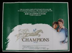 Champions (1984) British Quad poster, starring John Hurt, Embassy Pictures, folded