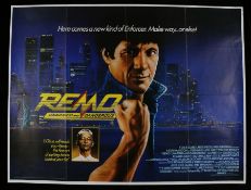 Remo Unarmed and Dangerous (1985) British Quad poster, starring Fred Ward, Joel Grey, Orion