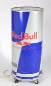 Red Bull advertising fridge, formed as a can, 107cm tall, 45cm diameter