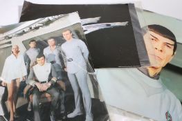 Collection of Star Trek posters, depicting Enterprise, Spock and Capt. Kirk, Bones etc., all dated
