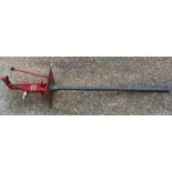 Red painted metal oil pump, 20x/40, 165cm long