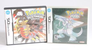 Two Pokemon Nintendo DS games - Pokemon Platinum Version, and Pokemon Pearl Version (both with