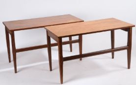 Three 1970's/80's teak coffee tables, one of square form (50.5cm square), and the others of