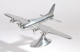 Art Deco style aluminium model airplane, 54cm wide