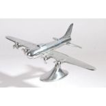 Art Deco style aluminium model airplane, 54cm wide