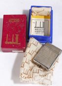Dunhill lighter, with engine turned body, housed in a Rollalite box
