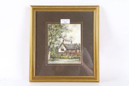 Reg Siger, study of a country house in Thrandeston, signed watercolour and dated 1992, housed in a