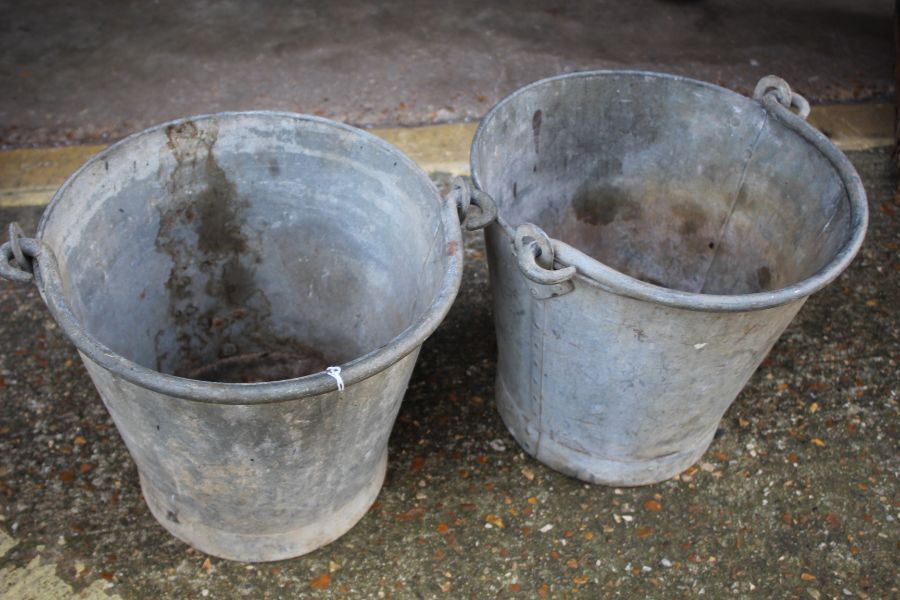 Two galvanised buckets, with swing handles (2)