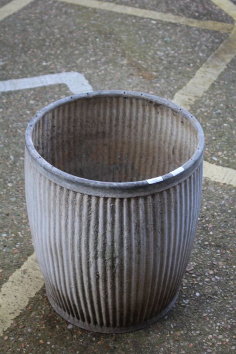 Galvanized metal dust bin, 51cm high