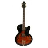 Aria Pro II FA-70 hollow body Jazz guitar with hard case.