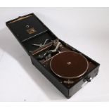 HMV wind-up table top gramophone