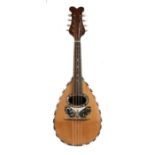 A Neapolitan mandolin, labelled " Lazzaro Fabricante Di Mandolini Vico S.Gerrano. Napoli. "