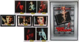 David Bowie, Ziggy Stardust and the Spiders from Mars (1973), poster and eight lobby cards, the